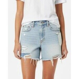 American Eagle Pride Denim Highest Rise 90s Boyfriend Shorts Patchwork Size 6